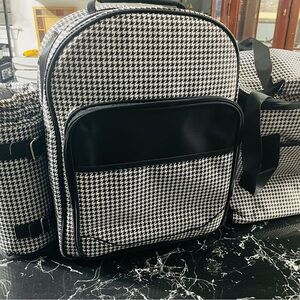 Stylish Black and White picnic backpack